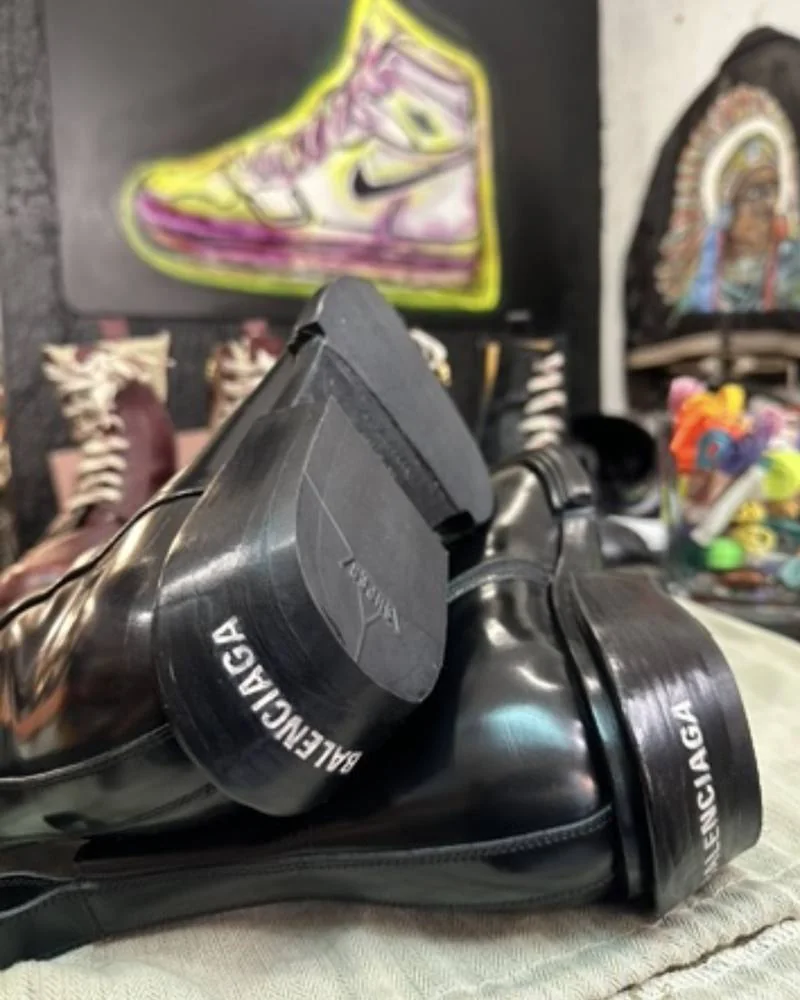 Bottines après ressemelage des talons